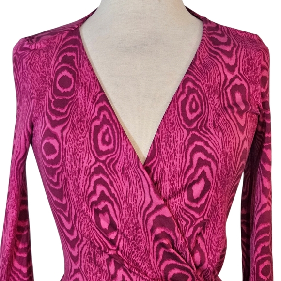 Diane Von Furstenberg New Julian Two Shadow Pink Silk Wrap Dress - Picture 8 of 13